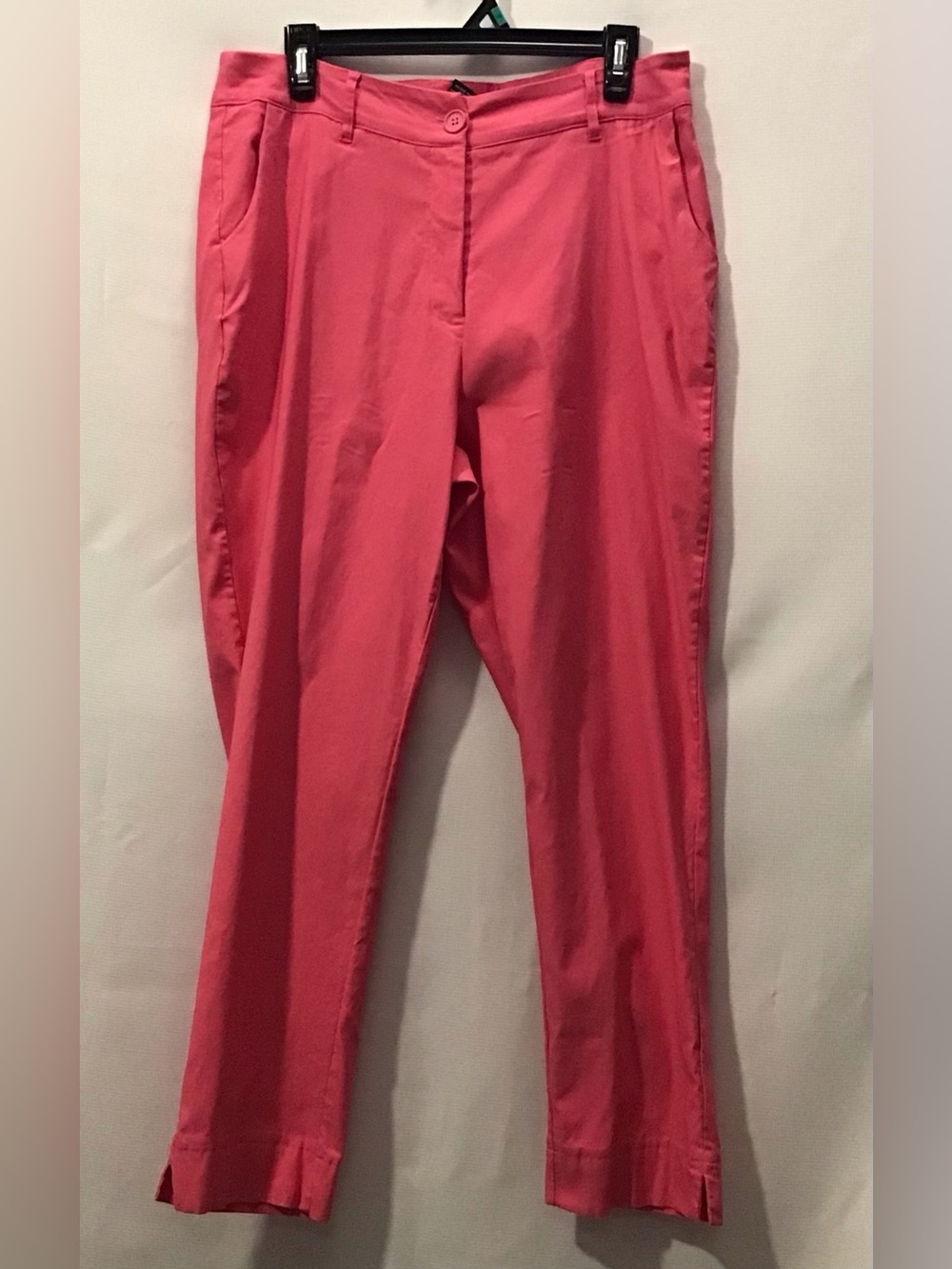 Ashley Stewart Coral Pink Straight-Leg Chinos